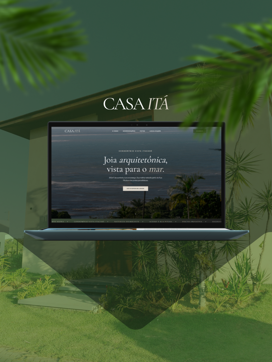 Joia arquitetônica, vista para o mar.